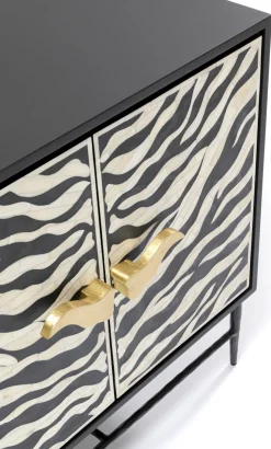 Komoda Zebra 160x80 Cm Czarno-kremowa