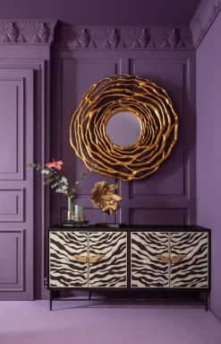 Komoda Zebra 160x80 Cm Czarno-kremowa