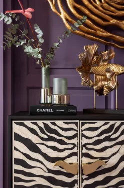 Komoda Zebra 160x80 Cm Czarno-kremowa