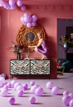 Komoda Zebra 160x80 Cm Czarno-kremowa