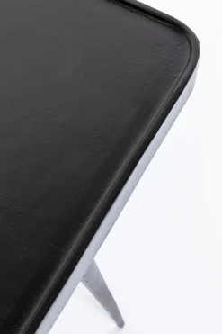 Konsola Czarna Z Aluminium Półka Marmurowa 135x35 Cm