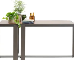 Konsola Do Przedpokoju Blat Fornirowany Orzech Nogi Stalowe 150x45 Cm