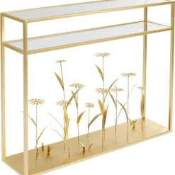 Konsola Flower Meadow 100x25 Cm Złota