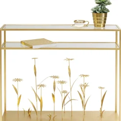 Konsola Flower Meadow 100x25 Cm Złota