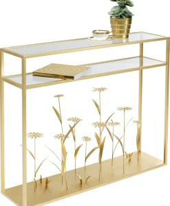 Konsola Flower Meadow 100x25 Cm Złota