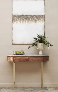 Konsola Grace 100x30 Cm Drewno Mango - Blat Marmur