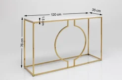 Konsola Miami Loft 120x35 Cm Złoto-biała