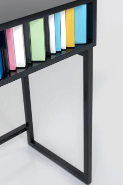 Konsola Z Szufladami MDF Czarna 136x40 Cm Front Kolorowy