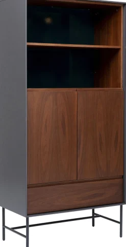 Kredens Selina 82x170 Cm Ciemnoszary - Front Brązowy