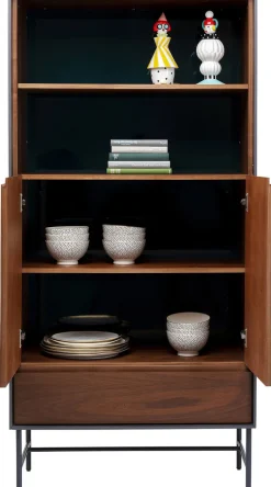 Kredens Selina 82x170 Cm Ciemnoszary - Front Brązowy
