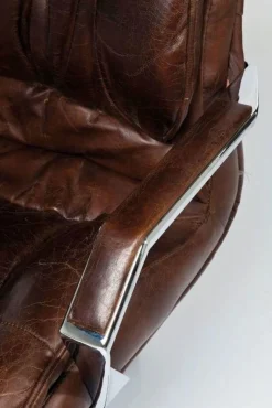 Krzesło Biurowe Cigar 62x113 Cm Brązowe Skóra Naturalna