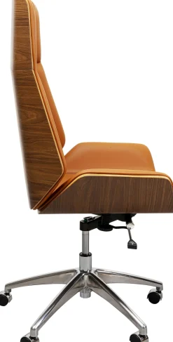 Krzesło Biurowe High Bossy 59x116-124 Cm Brązowe Ekoskóra