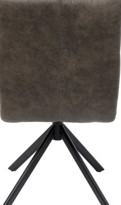 Krzesło Obrotowe Pikowane Czarne Nogi Stal 51x92 Cm