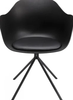 Krzesło Obrotowe Z Podłokietnikami Bel Air 58x78 Cm Czarne Ekoskóra