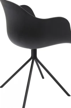 Krzesło Obrotowe Z Podłokietnikami Bel Air 58x78 Cm Czarne Ekoskóra