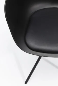 Krzesło Obrotowe Z Podłokietnikami Bel Air 58x78 Cm Czarne Ekoskóra