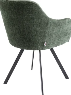 Krzesło Obrotowe Z Podłokietnikami Zielone Nogi Czarne 62x83 Cm
