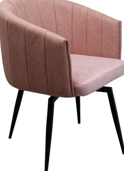 Krzesło Obrotowe Z Podłokietnikami Kolor Różowy Nogi Ze Stali Czarne 60x81 Cm