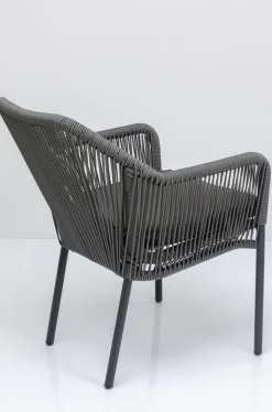 Krzesło Ogrodowe Z Podłokietnikami Wave 66x79 Cm Szare