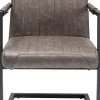 Krzesło Swing Z Podłokietnikami Loft Brązowe Nogi Czarne 54x87 Cm