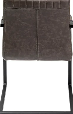 Krzesło Swing Z Podłokietnikami Loft Brązowe Nogi Czarne 54x87 Cm