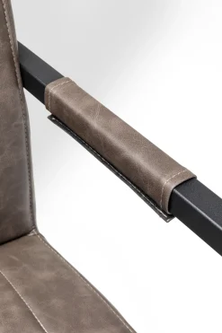 Krzesło Swing Z Podłokietnikami Loft Brązowe Nogi Czarne 54x87 Cm
