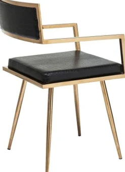 Krzesło Z Podłokietnikami Jazz 49x81 Cm Czarno-miedziane