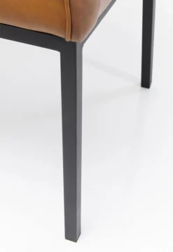 Krzesło Z Podłokietnikami Thinktank 62x85 Cm Jasnobrązowe Skóra Naturalna