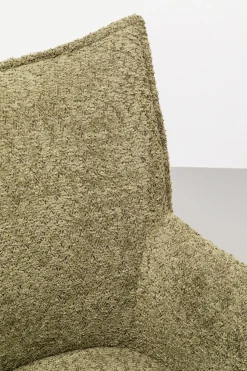 Krzesło Z Podłokietnikami Zielone Z Czarnymi Nogami 60x87 Cm
