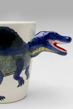 Kubek Z Porcelany Biało-niebieski Dinozaur Spinozaur 390 Ml