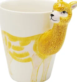 Kubek Z Porcelany Motyw Zwierzęcy Alpaka 390 Ml