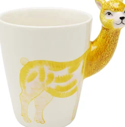 Kubek Z Porcelany Motyw Zwierzęcy Alpaka 390 Ml
