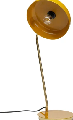 Lampa Biurkowa Stalowa Złota Z Pomarańczowym Kloszem 56 Cm