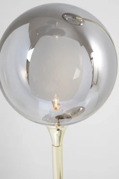 Lampa Podłogowa Al Capone Tre 37x176 Cm Złota Klosze Przydymione
