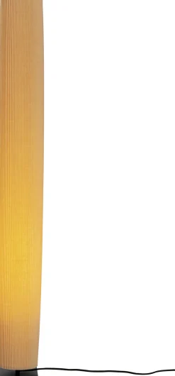 Lampa Podłogowa Beżowa Podstawa Czarna 26x120 Cm