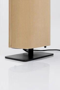 Lampa Podłogowa Beżowa Podstawa Czarna 26x120 Cm