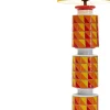 Lampa Podłogowa Ceramiczna Kolorowa Abażur Pomarańczowy Ø33x138 Cm