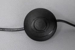 Lampa Podłogowa Naturalna Drewniana 150 Cm Podstawa Czarna