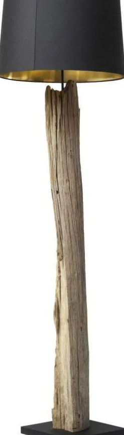 Lampa Podłogowa Nature Straight 52x171 Cm Czarno-drewniana