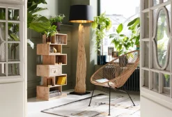Lampa Podłogowa Nature Straight 52x171 Cm Czarno-drewniana