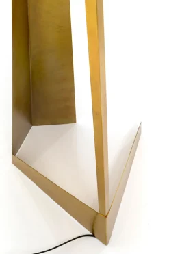 Lampa Podłogowa Podstawa Złota Stalowa Abażur Biały Lniany 150 Cm