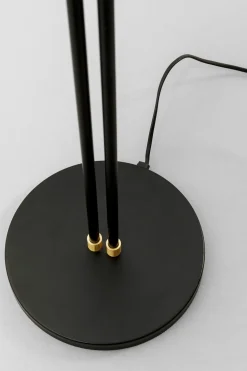 Lampa Podłogowa Podwójna Czarna Stalowa 149 Cm