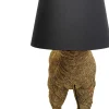 Lampa Podłogowa Złota Alpaka Z Czarnym Abażurem 81x108 Cm
