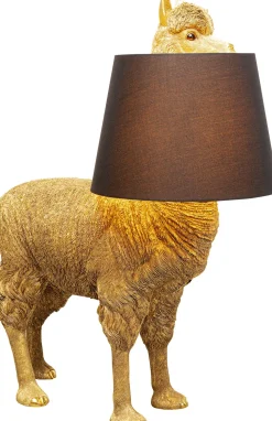 Lampa Podłogowa Złota Alpaka Z Czarnym Abażurem 81x108 Cm