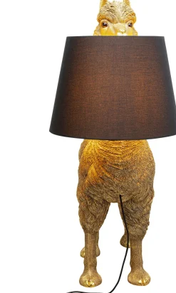 Lampa Podłogowa Złota Alpaka Z Czarnym Abażurem 81x108 Cm