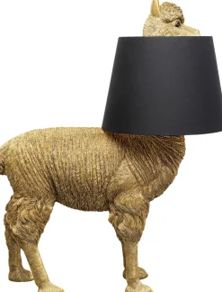 Lampa Podłogowa Złota Alpaka Z Czarnym Abażurem 81x108 Cm