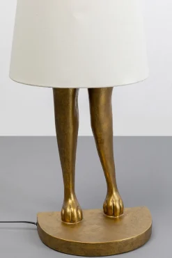 Lampa Podłogowa Złoty Królik Z Białym Abażurem 150 Cm