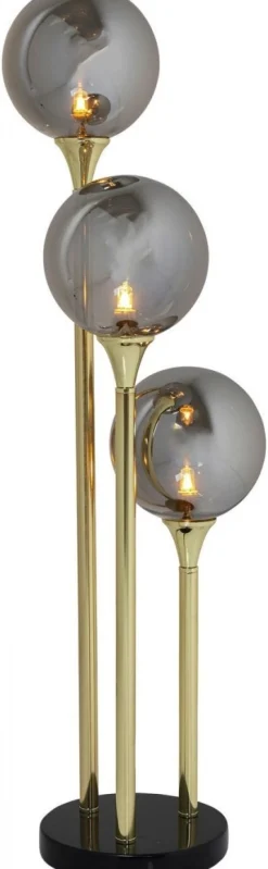 Lampa Stołowa Al Capone Tre 18x83 Cm Złota Klosze Przydymione