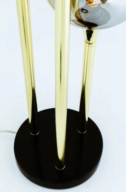 Lampa Stołowa Al Capone Tre 18x83 Cm Złota Klosze Przydymione