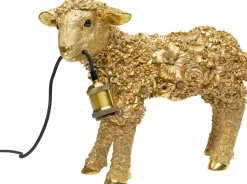 Lampa Stołowa Animal Flower Sheep 47x36 Cm Złota